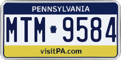 PA license plate MTM9584