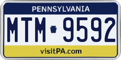PA license plate MTM9592