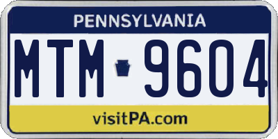PA license plate MTM9604
