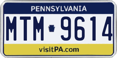 PA license plate MTM9614