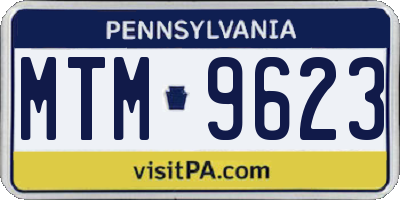 PA license plate MTM9623