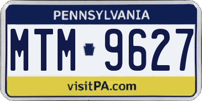 PA license plate MTM9627