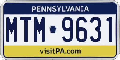 PA license plate MTM9631