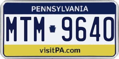 PA license plate MTM9640