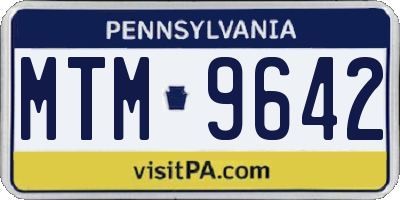PA license plate MTM9642