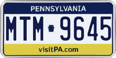 PA license plate MTM9645