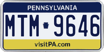 PA license plate MTM9646