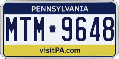 PA license plate MTM9648