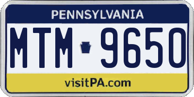 PA license plate MTM9650