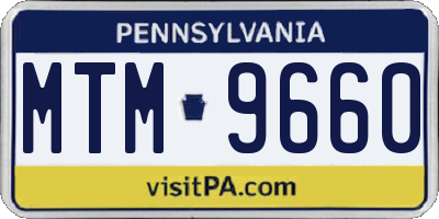 PA license plate MTM9660