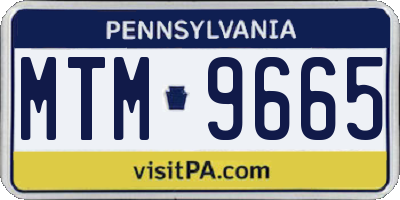 PA license plate MTM9665