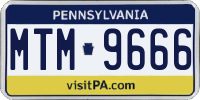PA license plate MTM9666
