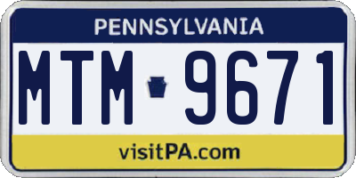 PA license plate MTM9671