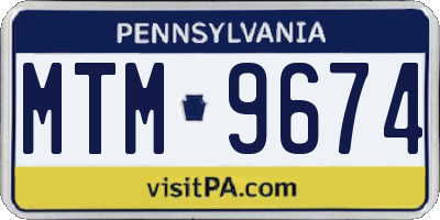 PA license plate MTM9674