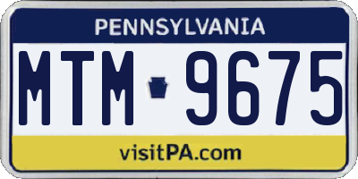 PA license plate MTM9675