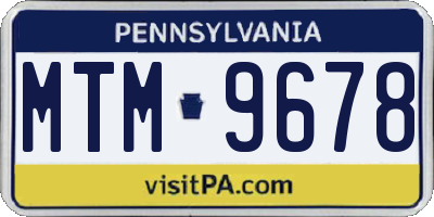 PA license plate MTM9678