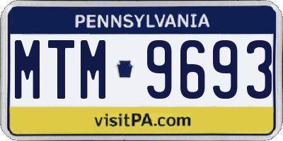 PA license plate MTM9693