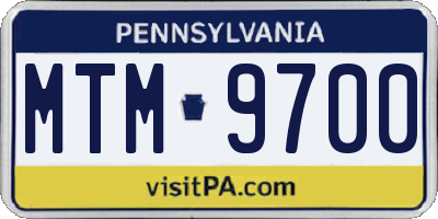 PA license plate MTM9700