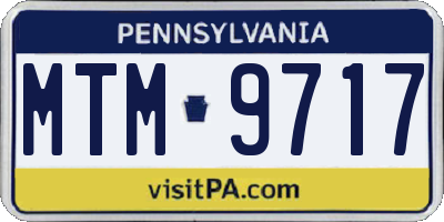 PA license plate MTM9717
