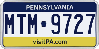 PA license plate MTM9727