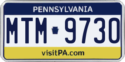 PA license plate MTM9730