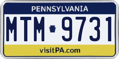 PA license plate MTM9731