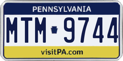 PA license plate MTM9744