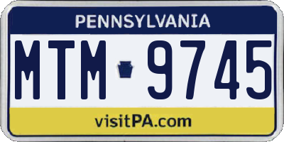 PA license plate MTM9745