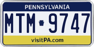 PA license plate MTM9747