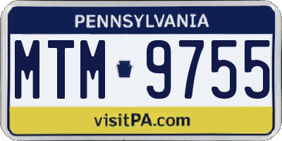 PA license plate MTM9755