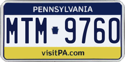 PA license plate MTM9760