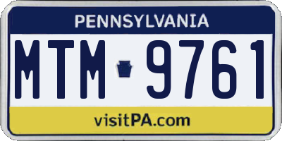 PA license plate MTM9761