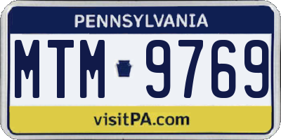 PA license plate MTM9769