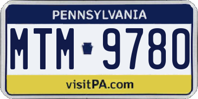 PA license plate MTM9780