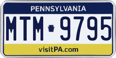PA license plate MTM9795