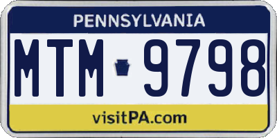PA license plate MTM9798