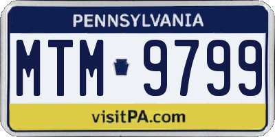 PA license plate MTM9799