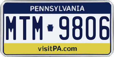 PA license plate MTM9806