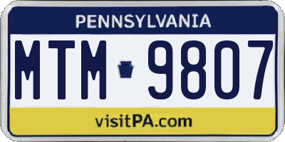 PA license plate MTM9807