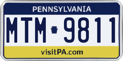 PA license plate MTM9811