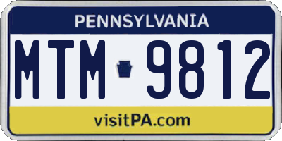 PA license plate MTM9812