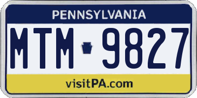 PA license plate MTM9827