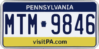 PA license plate MTM9846