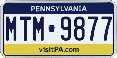PA license plate MTM9877