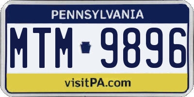 PA license plate MTM9896