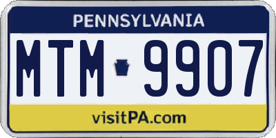 PA license plate MTM9907