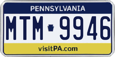 PA license plate MTM9946