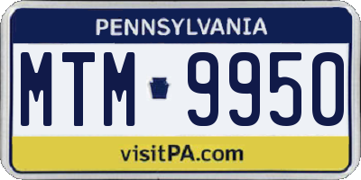 PA license plate MTM9950