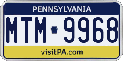 PA license plate MTM9968
