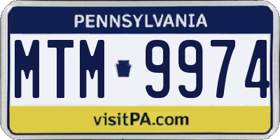 PA license plate MTM9974